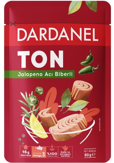 Dardanel Zeytinyağlı Jalepeno Biberli Ton Balığı Poşet 80 G