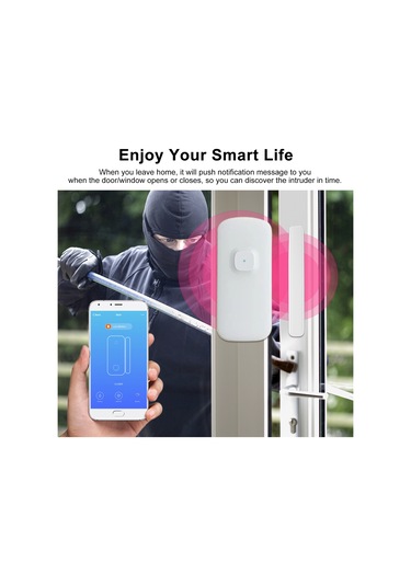 Tenfowee Tuya Zigbee Akıllı Kapı Pencere Sensörü: Uzaktan Kontrol, Düşük Enerji Tüketimi, Kolay Kurulum Beyaz