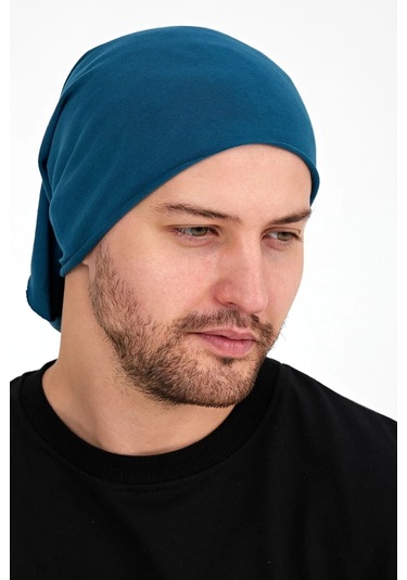 Erkek 4 Fonksiyonlu Koruyucu Pamuklu, Esnek, Terletmez, Bandana, Boyunluk, Maske - Tek Ebat / Mavi Mavi