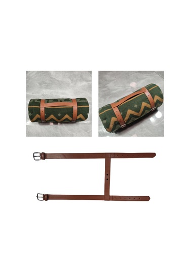 Homyl Piknik Battaniyesi Taşıma Askısı Ayarlanabilir Saplı Kahverengi