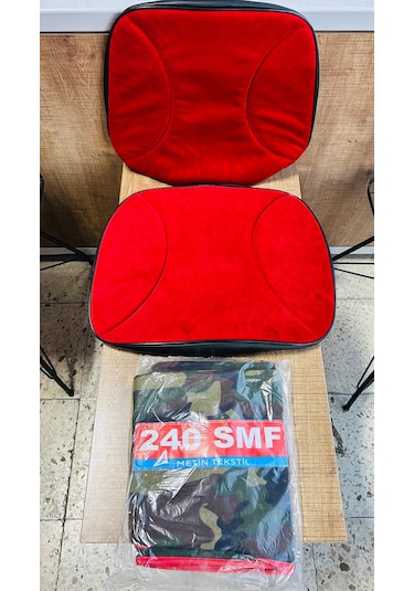 Massey Ferguson 240 Asgari Branda Ve Düz Kırmızı Koltuk Kılıfı Takım