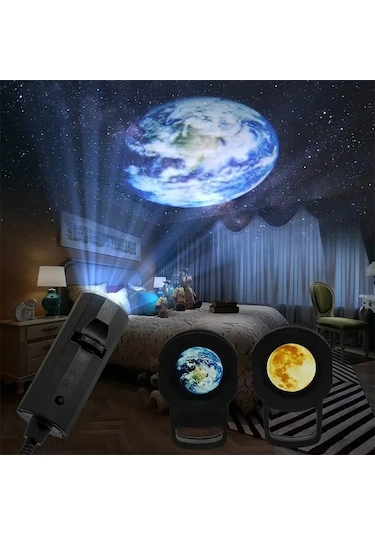 Willowhaven 8-usb Plug 1 4 8 Adet Usb Ay Dünya Projeksiyon Işık Araba Ev Dekor Kamp Parti