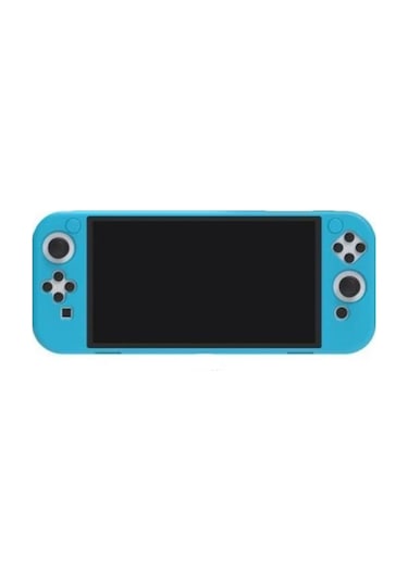 Nintendo Switch Oled El Destekli Grip Tasarımlı Koruyucu Silikon Kılıf Mavi