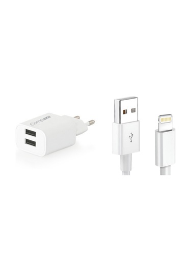 Compaxe Çift Usb Adaptör Ve Lightning Usb Kablolu Set Cta-521dıu