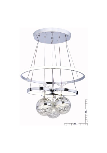 Galaksi 3 Top Krom Led Avize Krom