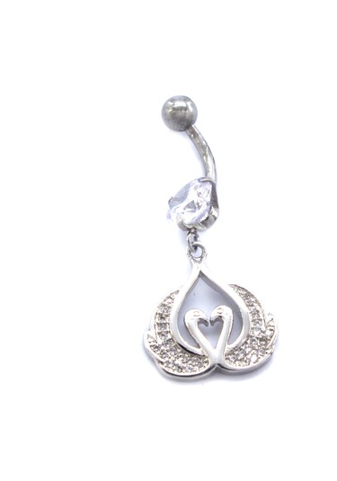 Ferizz 316l Çelik Zirkon Taşlı Kuğu Piercing Prc-122