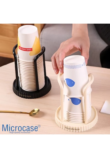 Microcase Masaüstü Kağıt Bardak Tutucu Düzenleyici - Al5308 2 Adet Bej