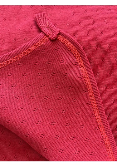 Bordo Jakarlı Tek Kat Battaniye 70 75 Cm Bordo