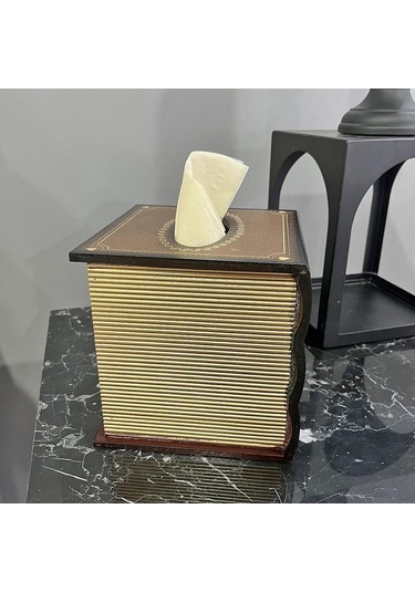 Suntek Ev Yatak Odası Banyo Için Mendil Kutusu Kapağı Kahverengi