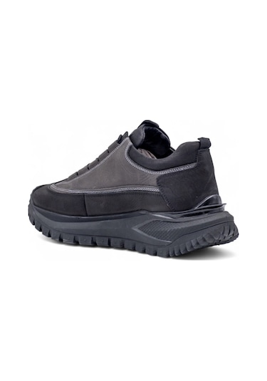 Voyager M434 Hakiki Deri Erkek Sneaker Ayakkabı Siyah