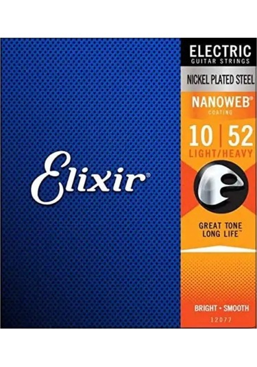 Elixir Strings Nanoweb Kaplamalı Elektro Gitar Telleri, Süper Hafif .009-.042 -12002 Kırmızı Chına