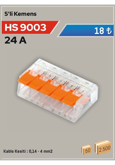 5 Li Klemens Hs 9003 10 Adet