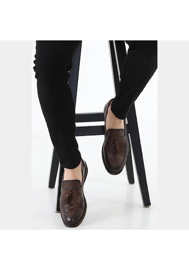 M.Karaca Hakiki Deri Ortopedik Taban  Erkek Ayakkabı Koyu Kahve