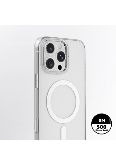 İphone 16 Pro Uyumlu Kılıf M-safe Şarj Özellikli Youngkit Ice Serisi Kapak Şeffaf