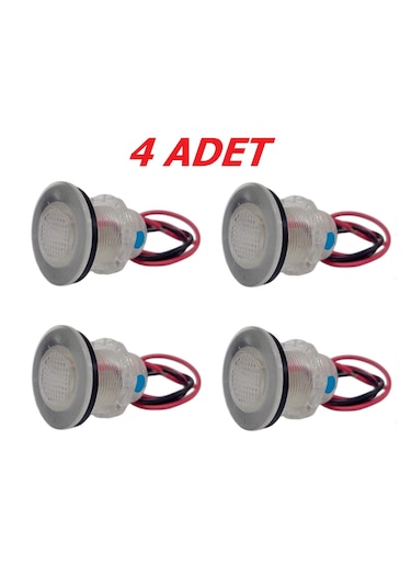 4'lü Tekne Merdiven Lambası. 12v. Kabin Lambası. Mavi Led Mavi