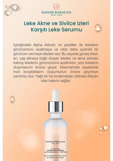 Bahar Babacan Leke Akne ve Sivilce İzleri Karşıtı Leke Serumu 30 ML