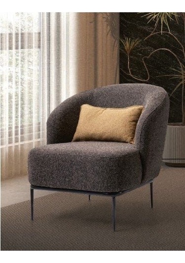 Koza Demir Ayaklı Siyah Berjer Siyah