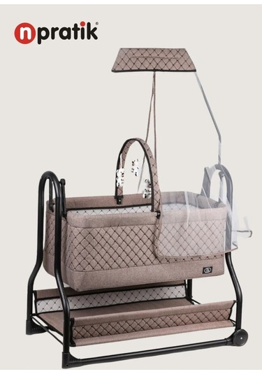 N'pratik Lüx Bebek Beşiği Nenni Silinebilir Portatif Sallanır Sepet Beşik Hamak Beşik Antrasit