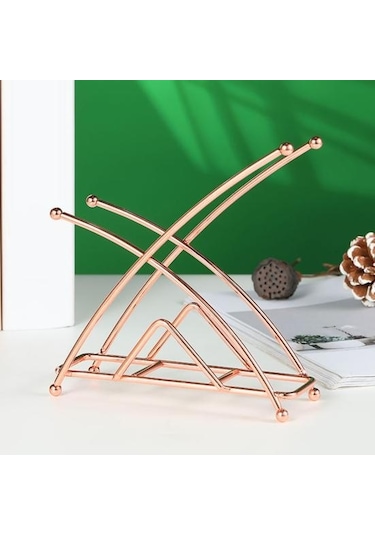 Soğuk Siyah Ayakta Metal Doku Tutucu Geometrik Ağır Demir Yemek Masası Kağıt Havlu Peçete Klip Dağıtıcı Organizatör Ev Otel Mutfak Malzemeleri