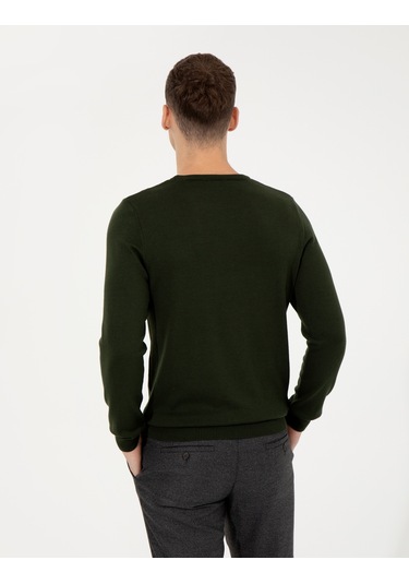 Pierre Cardin Erkek Koyu Yeşil Kazak /triko 50257290-vr079 Koyu Yeşil