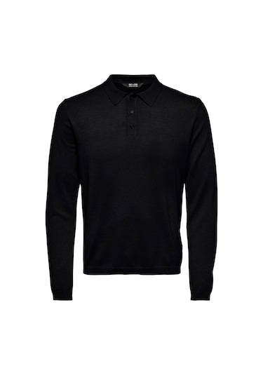Onswyler Lıfe Reg 14 Ls Triko Polo Kazak Knıt Siyah