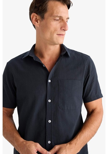 DeFacto %100 Pamuk Regular Fit Yazlık Polo Yaka Keten Görünümlü Kısa Kollu Gömlek D7551AX25SPAR190 DeFacto %100 Pamuk Regular Fit Yazlık Polo Yaka Keten Görünümlü Kısa Kollu Gömlek D7551AX25SPAR190