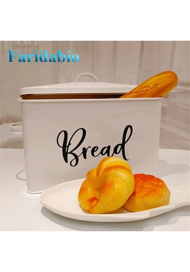 Willowhaven Faridabio Metal Ekmek Kutusu Beyaz Ekmek Ve Gıda Saklama Kabı Beyaz