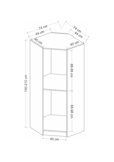 Kale Köşe Gövde Mebran Kapak Beyaz/panjur - 210cm Beyaz