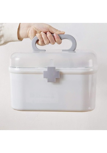 Yuntech01 Büyük Boy Ev İçi Tıbbi Sandık - Çeşitli İlaçları Sınıflandırarak Saklama, Taşınabilir Sağlık Kutusu Mavi