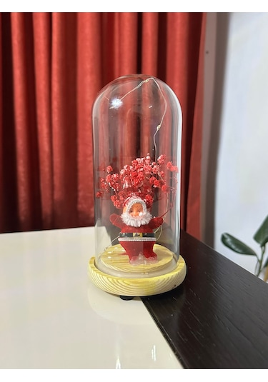 Noel Baba Temalı Led Işıklı Cam Fanus Yeni Yıl Işıltısını Evinize Taşıyın 0