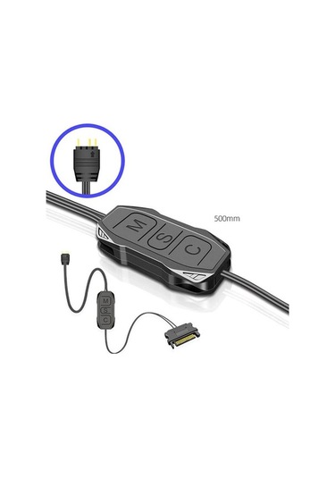 Novahub Coolmoon Ar-1 5v 3pin Argb Led Kontrol Cihazı - Sata 15 Pin Güç - Rgb Fan Şerit Led Denetleyici, Rgb Fan Şerit Destekli