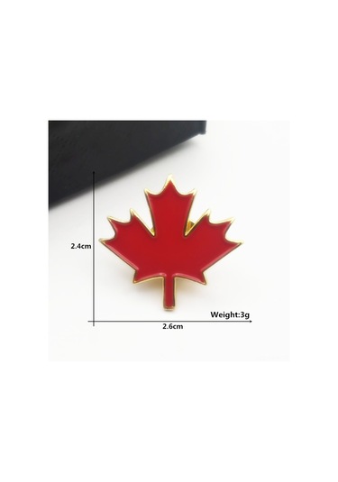 Monyee Kanada Akçaağaç Rozeti, Yüksek Kaliteli Alaşımdan Yapılmış, Zarf Ve Giyim Dekorasyonu İçin Mini Anı Broşu Tek Adet Kırmızı