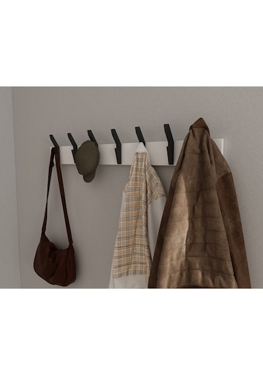 Hepsi3boyutlu Modern Duvar & Kapı Kanca Askılık - 7 Adet Siyah Kanca Askılık - Model No : 3 Siyah