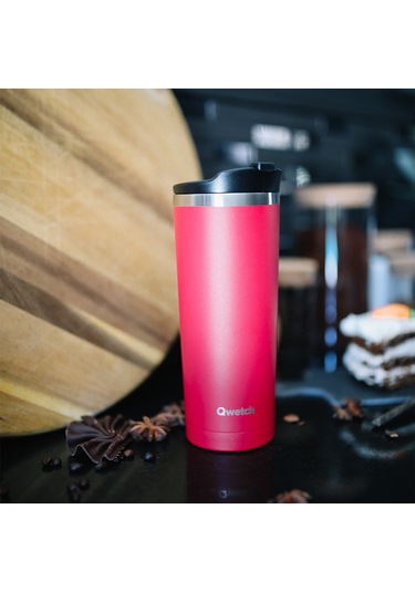 Qwetch QM6097 Isı Yalıtımlı 470 ML Termos Mug – Kırmızı