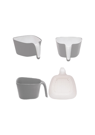 Porsima G-575 2 Parça Çok Amaçlı Plastik Süzgeç Gri Beyaz