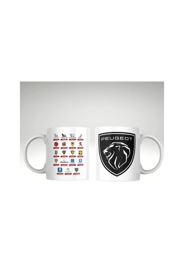 Applucky Peugeot Logo Tarihçesi Baskı Kupa Bardak Beyaz