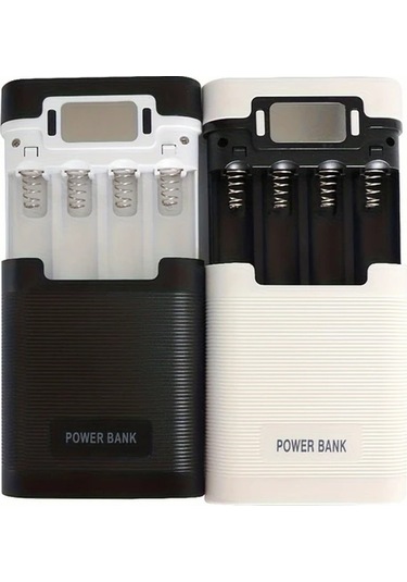 Xuweiwei 18650 Pil Şarj Kutusu Type C Siyah Çift Usb Lehimsiz Piller Dahil Değil Arızalı Ürün Çizik