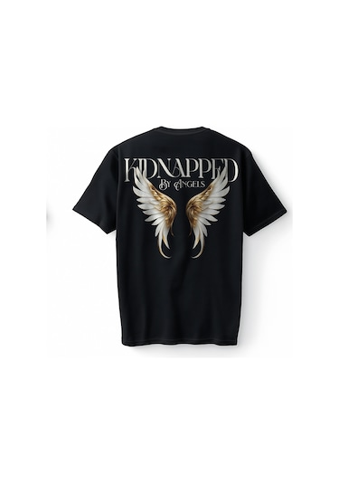 Bumeta Kidnapped By Angels Oversize Unisex Tişört T-shirt Siyah