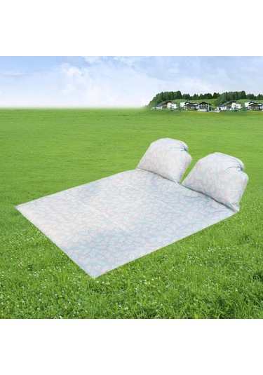 Homyl Baş Destekli Piknik Örtüsü Çim Yürüyüşü İçin Flamingo 145x210cm Çok Renkli
