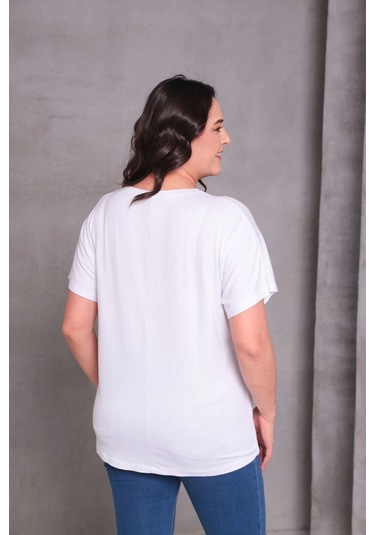 Cepli Basic Bluz Beyaz