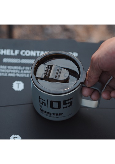 Tenfowee Taşra Kampı İçin Çift Katlı Isı Saklama Özelliği 350ml Paslanmaz Çelik Kahve Bardak, Taşınabilir Lehimli Outdoor Kupa Koyu Gri