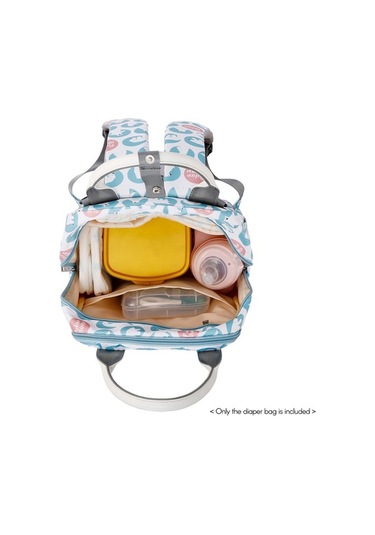 Novahub Moveevo Insular Çok Fonksiyonlu Bebek Bezi Çantası, Outdoor Su Geçirmez, Geniş Kapasite, Puset Askılı, 3 Termal Biberon Cebi Çok Renkli