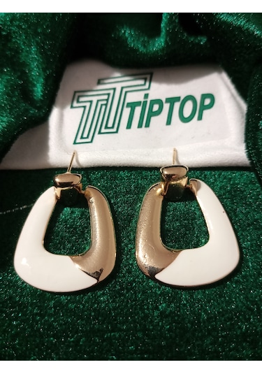 Tiptop/ Gold U Model Çelik Küpe Altın