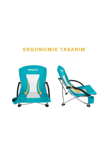 Kingcamp Lilac Beach Chair Plaj Ve Dinlenme Sandalyesi 2'li Set Cyan Turkuaz