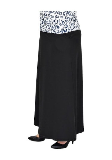 Kadın Uzun Cepli Lastikli Kloş Etek Bgl-st04729 Siyah