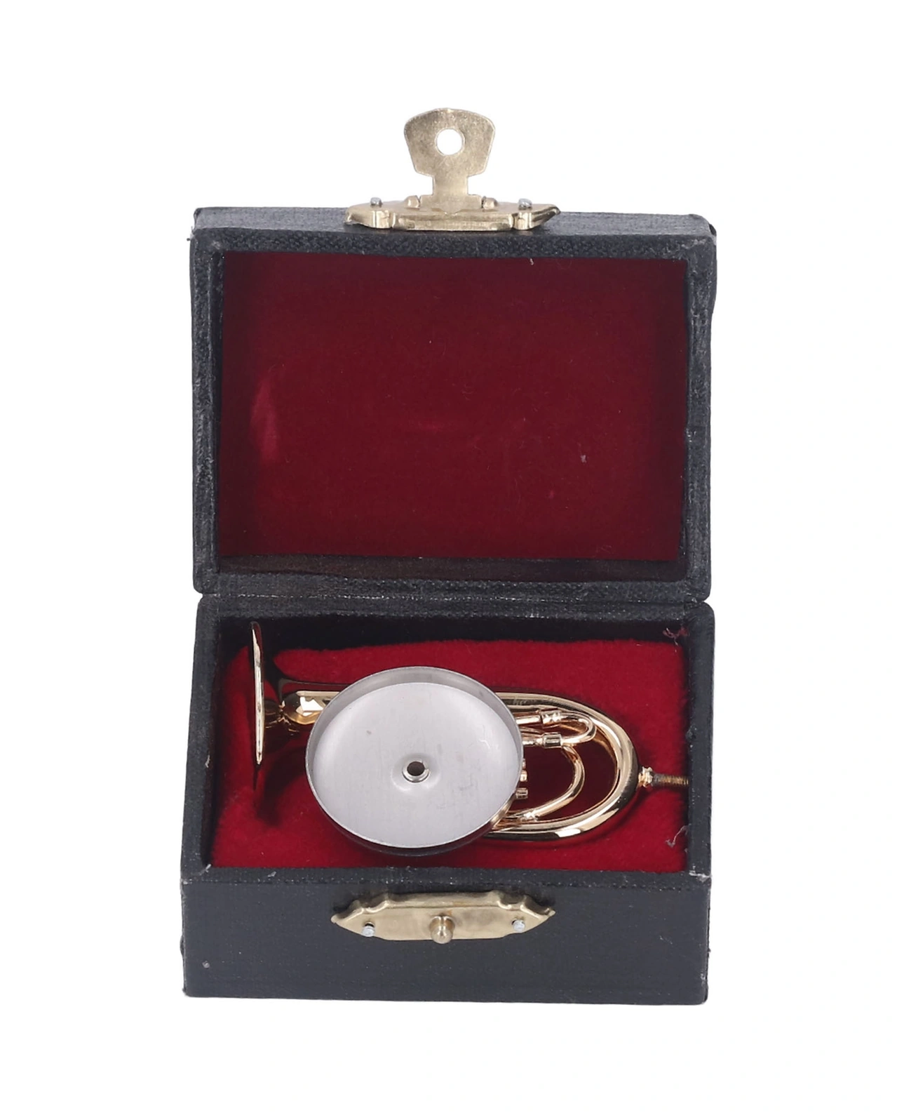 Wezone Minyatür Altın Kaplama Pirinç Tuba Modeli - Müzik Severlere Hediye Masaüstü Dekorasyonu Kutu Ve Taban İle 6 Cm