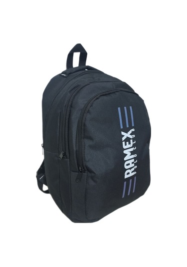 Unisex Siyah Ramex Sırt Çantası Büyük Boy Seyahat Okul Çantası Su Itici Siyah