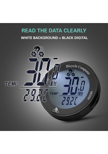 Aubyhe Siyah Arka Planlı Bisiklet Bilgisayarı, Led Işık Ve Canlı Veri Kaydı Hız, Mesafe, Kalori Çok Renkli