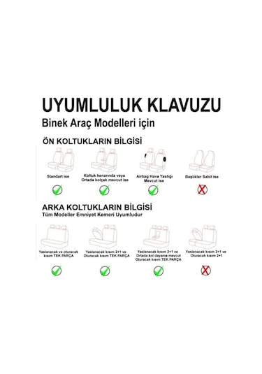 Fiat Egea Hatchback Uyumlu Oto Koltuk Kılıfı Deri, Kumaş Vista Tam Siyah