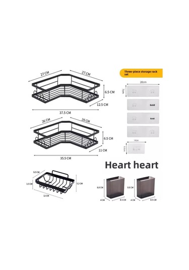 Geeroyoo Banyo Duvar Üstü Üçgen Dolap Seti: Paslanmaz Çelik, Delme Yok Kurulum, Fırça Kutusuna Ve Kanca İlişkili, Evde Kullanıma Uygun Diğer